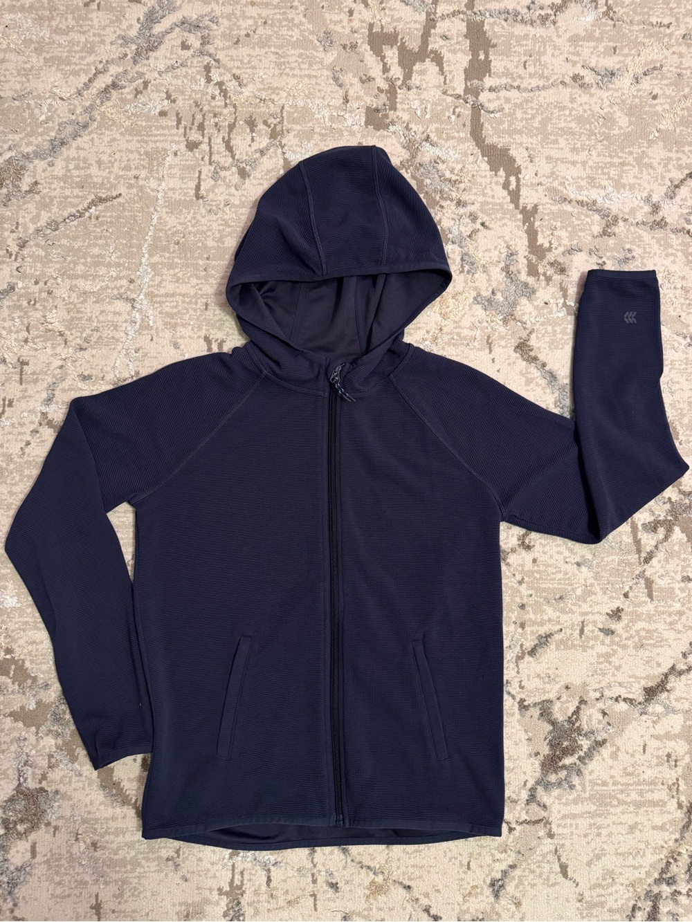 All In Motion Kids Navy Zip-Up Hooded Jacket. Large